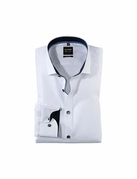 Camisa Body Fit Manga Extralarga blanco 40 - Olymp Level Five - FashionsVida