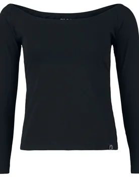 Langarmshirt - Longsleeve mit Carmen-Ausschnitt - S - für Damen - Größe S - schwarz - Frauen - female - Black Premium by EMP - FashionsVida