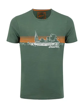 Weird Fish Nautical Sky Front Print Graphic T-Shirt Size 4XL - men men all-mens men tshirts men tshirts graphic sale all-sale sale mens - Dusky Green - FashionsVida