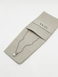 Womens Pearl Diamante Necklace In Silver Stainless Steel - One Size