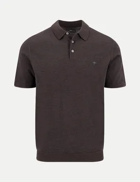 Strickpoloshirt aus Wolle Braun L - Fynch-Hatton - FashionsVida