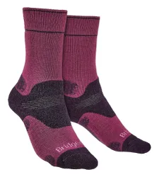 Womens Hiking Midweight Merino Socks - Berry - Pink Wool - Size 3-4.5 (Uk Shoe)