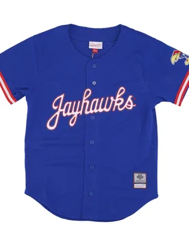 Casacca Bottoni Uomo Ncaa On the Clock Mesh Button Front Kanjay Royal - Mitchell & Ness - FashionsVida