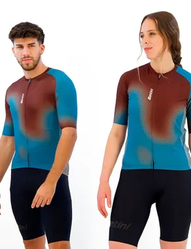 Maglia A Maniche Corte Aura Brown Chocolate - Santini - FashionsVida