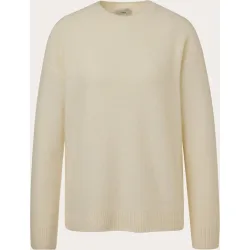 Jersey de cashmere de cuello redondo roto