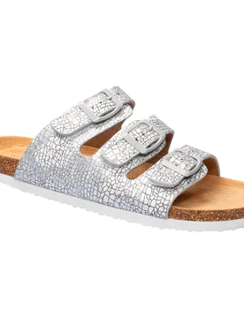 Bequem-Klettpantolette „Birgit“ grau 40 Damen - wonderwalk - FashionsVida