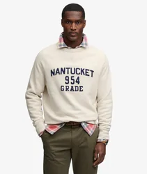 Superdry Herren Merchant Vintage Applikation Sweatshirt Cream - Größe: S