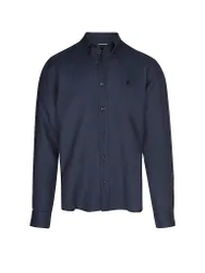 Camisa de lino H-LIAM azul oscuro M