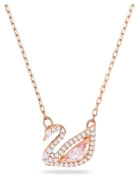 Collana Swan, Cigno, Rosa, Finitura oro rosa 18K OS - Swarovski - FashionsVida
