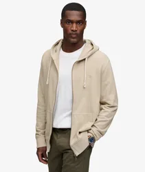 Superdry Men's Classic Essential Zip-hoodie Beige - Größe: S