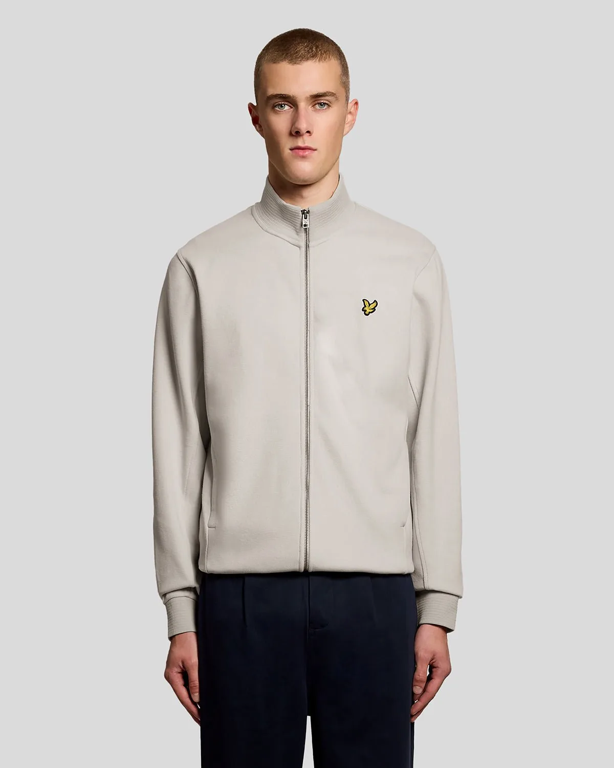 Men's Cotton Blend Track Jacket in Pink - Lyle & Scott - FashionsVida