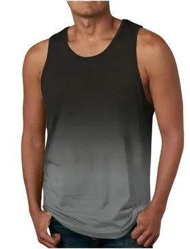 Fashion 3D Gradient Print Men's Tank Top Bodybuilding Gym Male Vest Casual O-neck Man Sleeveless Shirt Summer Quick Dry Singlets - Aliexpress - FashionsVida