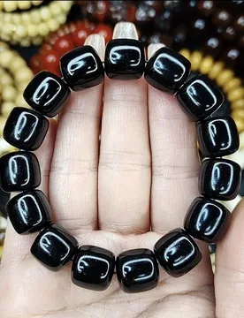 Natural black buffalo horn bracelet, Tibetan- prayer , barrel beads, ethnic-style jewelry (14mm-16mm) - Aliexpress - FashionsVida