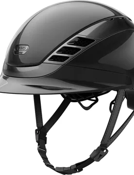 Pikeur Reithelm AirLuxe CHROME, shiny black M (55-58cm) - ABUS - FashionsVida