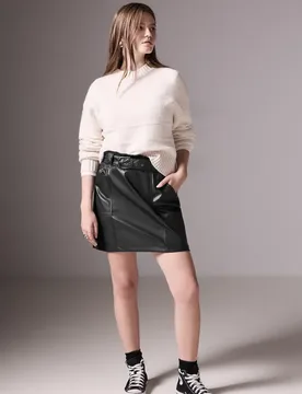 Street One Rock im Leder-Look female Schwarz - Street One Studio - FashionsVida
