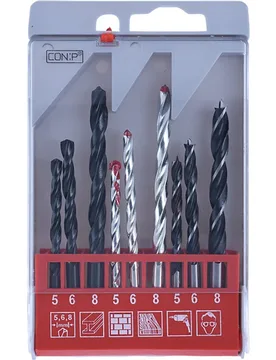 JUEGO BROCAS COMBINADAS 9 PZAS - Conmetal - FashionsVida