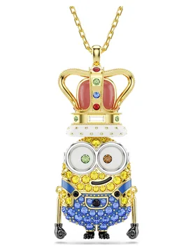 Pendente Minions King Bob, Pavé, Multicolore, Finitura oro 18K OS - Swarovski - FashionsVida