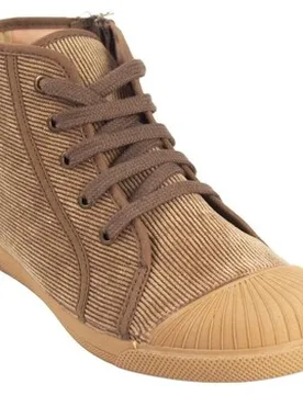 Kinderschuhe 4009 Taupefarbenes Kindersegeltuch 24;31;34 Female - Tokolate - FashionsVida