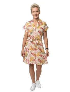 Robe Courte à Manches Courtes Laure Fr Cloud Dancer / Aop Multi Leaf L - Only - FashionsVida