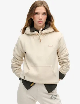 Superdry Damen Essential Logo Kapuzenpullover Beige - Größe: 44 - 79.99 - FashionsVida