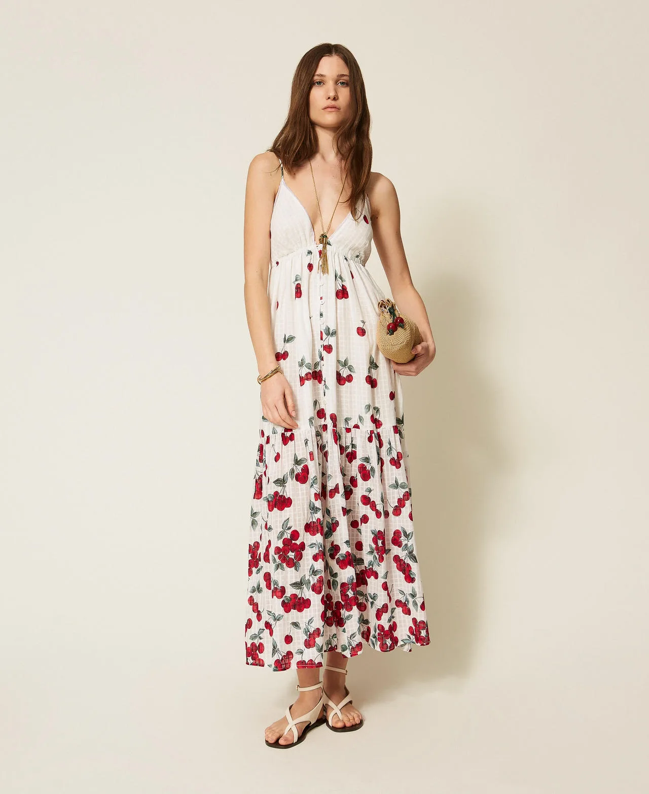 Robe longue jacquard avec imprimé - TWINSET - FashionsVida