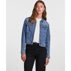 Chaqueta de mujer denim con cierre abotonado