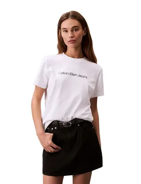 Jeans T-shirt à Manches Courtes Graphic Intense Brilliant White S - Calvin Klein - FashionsVida