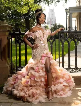Light Brown Mermaid Evening Dresses Beading Diamonds Pearls Wedding Reception Gown Birthday Dress Vestidos De Noche Customized - Aliexpress - FashionsVida