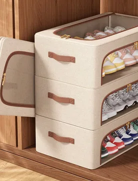 Pieza Caja de almacenamiento de zapatos de gran capacidad con tapa, contenedor de almacenamiento debajo de la cama y organizador de zapatos estilo caj - Shein - FashionsVida