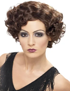 Er Can Can Locken Kurzhaarperücke braun - RUBIES NL - FashionsVida