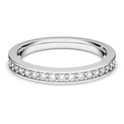 Anello Matrix, Bianco, Placcato rodio 52