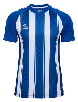 T-shirt à Manches Courtes Match Striped True Blue / White 2XL Homme - Hummel - FashionsVida