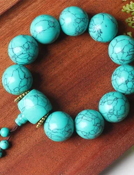 Tibetan-style bracelet, natural turquoise , unisex hand-held prayer beads - Aliexpress - FashionsVida
