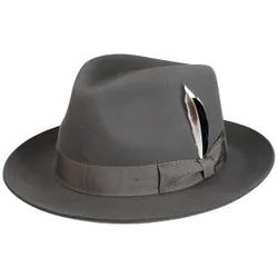Rosedale Fedora Wool Hat by - grey - Size: 56 cm
