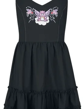 Kurzes Kleid - Cheer Bear Dress - XS bis XL - für Damen - Größe M - schwarz - Frauen - female - Hell Bunny X Glücksbärchis - FashionsVida