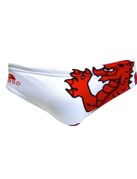 Wales Dragon Swimming Brief White / Red 4XL Men - TURBO - FashionsVida
