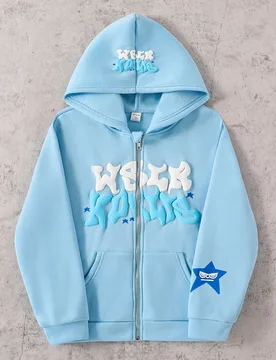 Sudadera con capucha y cremallera de estilo callejero de otoño para niñas preadolescentes, sudadera forrada térmicamente, sudadera, casual, conjunt - Shein - FashionsVida