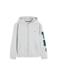 Felpa con cappuccio da ragazzo grigio chiaro 140