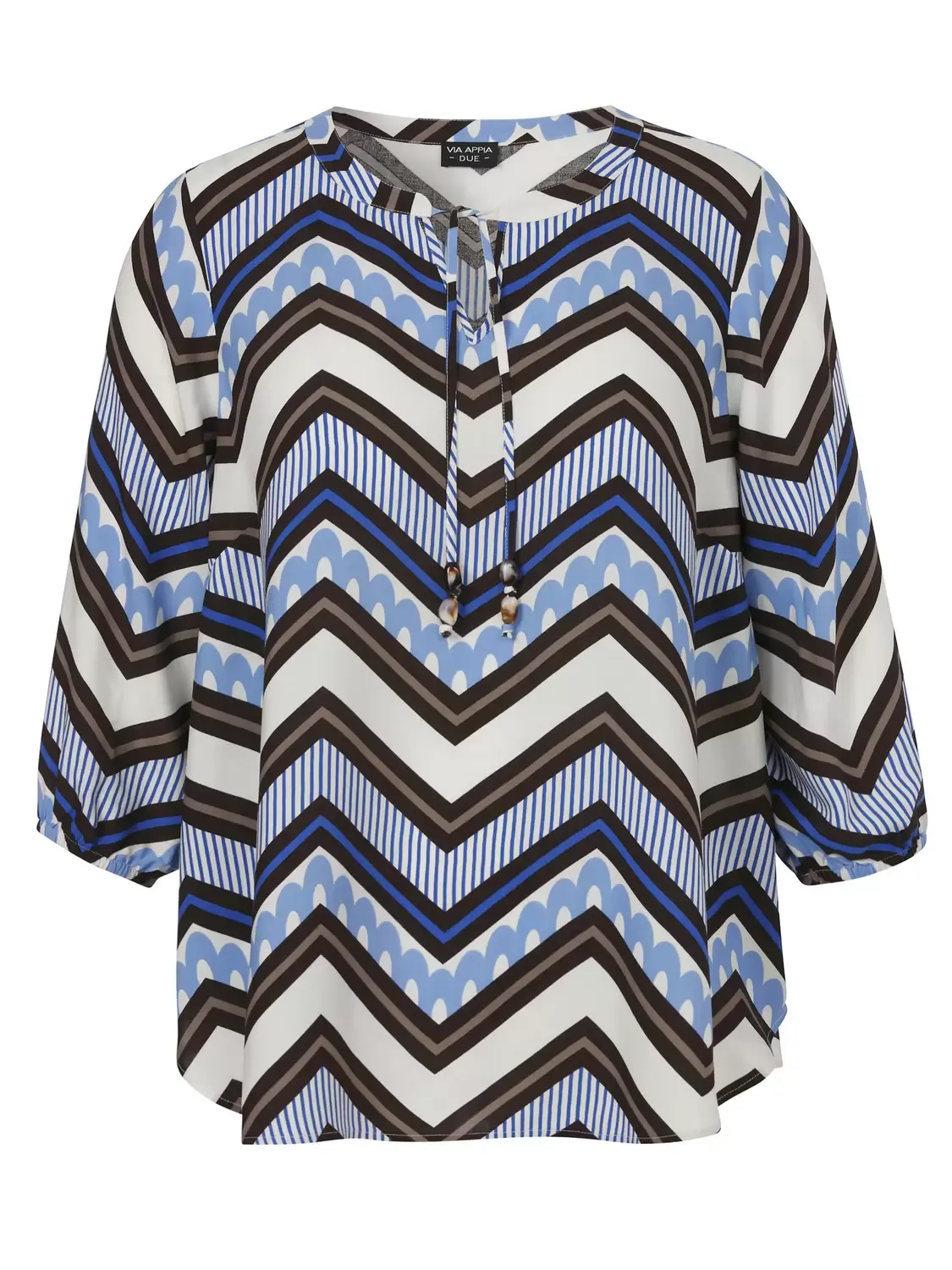 Bluse V-Ausschnitt 3/4 Arm Druck female - 46 - FashionsVida