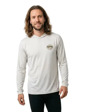 Rash Guard Manches Longues Jimmy Hooded Sunshirt Athletic Heather 2XL - Salty Crew - FashionsVida