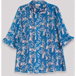 Blusa de mujer con manga amplia y cierre de botones