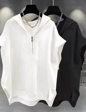 New Y2K Streetwear Zipper Hooded Sleeveless T-shirt Men's Loose Fashion Tank Tops Summer Men's Casual Vests Hip Hop Tee - Aliexpress - FashionsVida