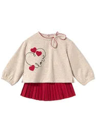 Set neonata 2 pezzi: maglione e gonna rosso 86