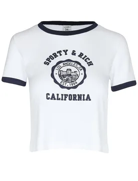 T-Shirt weiss L damen - Sporty & Rich - FashionsVida