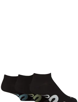 Mens 3 Pair SOCKSHOP Bamboo Trainer Socks Snakes 7-11 - Black - Size: 7-11 Mens - Wildfeet - FashionsVida