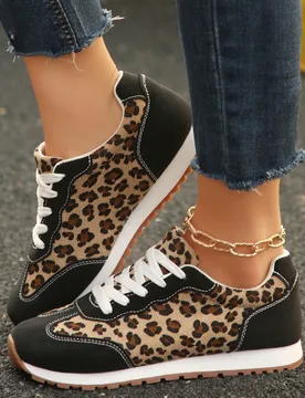Zapatillas deportivas para mujer, zapatillas casuales de moda con estampado de leopardo multicolor en patchwork, regreso a la escuela, zapatillas para - Shein - FashionsVida