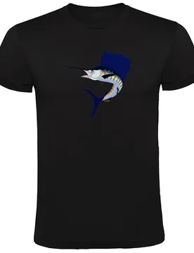 Jumping Sailfish Short Sleeve T-shirt Black M Men - Kruskis - FashionsVida