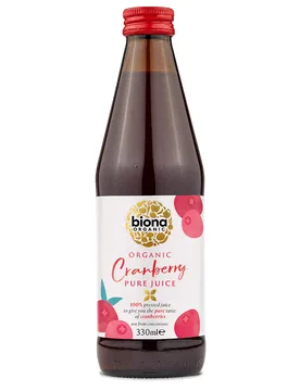 Organic Cranberry Juice - 100% Pure - 330ml - Biona - FashionsVida