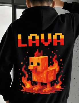 Pieza Sudadera con estampado de pollo de llama de píxeles estilo juego para niños, suave y cómoda, uso casual diario de primavera/otoño 11Y - Shein - FashionsVida