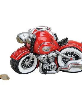 Spardose "Motorrad" aus Polyresin - Wurm - FashionsVida